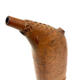 SOLD Beautiful, Unusual Antique Treen Powder Flask with Lovingly Carved Decoration