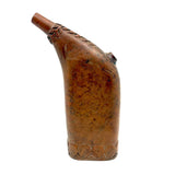 SOLD Beautiful, Unusual Antique Treen Powder Flask with Lovingly Carved Decoration