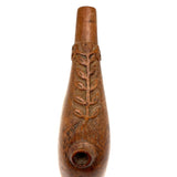 SOLD Beautiful, Unusual Antique Treen Powder Flask with Lovingly Carved Decoration