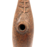 SOLD Beautiful, Unusual Antique Treen Powder Flask with Lovingly Carved Decoration
