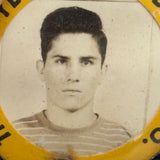 Very Young Goodyear Tire and Rubber Co. Worker's Photo ID Badge on Leather Mount, As Found