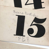 Wonderful, One of a Kind c. 1870 Complete Perpetual Calendar with Handwritten Notes Across Generations