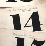 Wonderful, One of a Kind c. 1870 Complete Perpetual Calendar with Handwritten Notes Across Generations