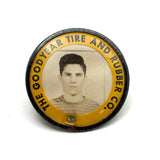 Very Young Goodyear Tire and Rubber Co. Worker's Photo ID Badge on Leather Mount, As Found