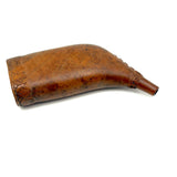 SOLD Beautiful, Unusual Antique Treen Powder Flask with Lovingly Carved Decoration