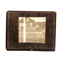 Curious Old Mounted Photograph (Photo of Photo) of Farm House