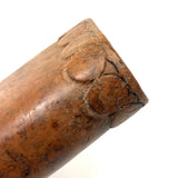 SOLD Beautiful, Unusual Antique Treen Powder Flask with Lovingly Carved Decoration