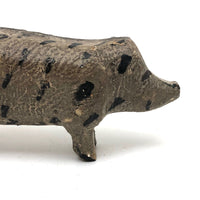 Sweet Painted Wood Pig with Wire Tail