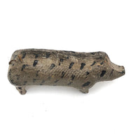 Sweet Painted Wood Pig with Wire Tail