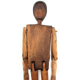 SOLD Unusual Older Inuit Carved Articulated Figure with Sad Face and Sinew Joints