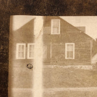 Curious Old Mounted Photograph (Photo of Photo) of Farm House