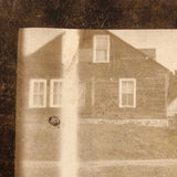 Curious Old Mounted Photograph (Photo of Photo) of Farm House