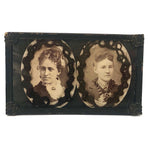 Victorian Hair x 2, Pair of Portraits of Young Women Encircled with Hair Wreaths