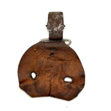 Very Young Goodyear Tire and Rubber Co. Worker's Photo ID Badge on Leather Mount, As Found
