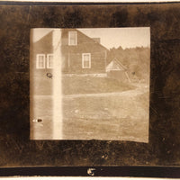 Curious Old Mounted Photograph (Photo of Photo) of Farm House