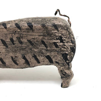 Sweet Painted Wood Pig with Wire Tail