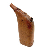 SOLD Beautiful, Unusual Antique Treen Powder Flask with Lovingly Carved Decoration