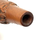 SOLD Beautiful, Unusual Antique Treen Powder Flask with Lovingly Carved Decoration