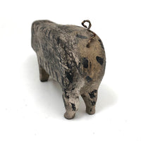 Sweet Painted Wood Pig with Wire Tail