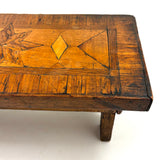 Wonderful Antique Folk Art Parquetry Stool with Delights Everywhere