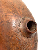 SOLD Beautiful, Unusual Antique Treen Powder Flask with Lovingly Carved Decoration