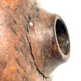 SOLD Beautiful, Unusual Antique Treen Powder Flask with Lovingly Carved Decoration