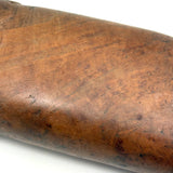 SOLD Beautiful, Unusual Antique Treen Powder Flask with Lovingly Carved Decoration