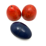 Colorful Set of Treen Nesting Eggs with Best Red Patina