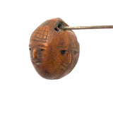 Pair of Antique Handcarved Tagua Nut Japanese Netsuke with Many Faces