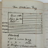 1859 Leather Covered Notebook, Largely Blank But with Excellent American Flag Diagram