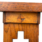 Wonderful Antique Folk Art Parquetry Stool with Delights Everywhere