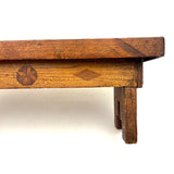 Wonderful Antique Folk Art Parquetry Stool with Delights Everywhere