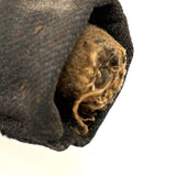 c. Late 19th Century Hand-carved Indigenous Folk Art Doll with Turned Head and Leather and Wool Scrap Clothing