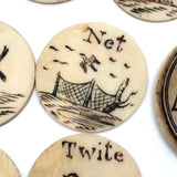 London Plaything, C. 1810s Double Sided Bone Alphabet (Mixed) Set with Letters and Pictures in Original Bone Case