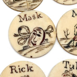 London Plaything, C. 1810s Double Sided Bone Alphabet (Mixed) Set with Letters and Pictures in Original Bone Case