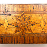 Wonderful Antique Folk Art Parquetry Stool with Delights Everywhere