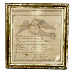 On Writing, Marvelous Early 19th C. Ink Drawing with Poem in Period Frame