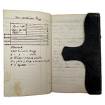 1859 Leather Covered Notebook, Largely Blank But with Excellent American Flag Diagram