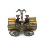 Early 20th C. Penny Toy Striped Car with Pair of Figures