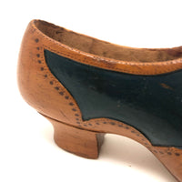 Victorian Treen Shoe with Nail and Pin Prick Dedication