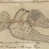 On Writing, Marvelous Early 19th C. Ink Drawing with Poem in Period Frame