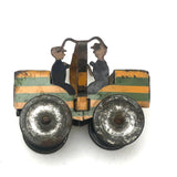 Early 20th C. Penny Toy Striped Car with Pair of Figures
