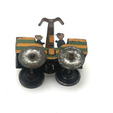 Early 20th C. Penny Toy Striped Car with Pair of Figures