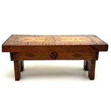 Wonderful Antique Folk Art Parquetry Stool with Delights Everywhere