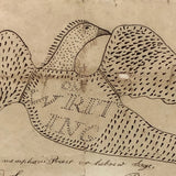 On Writing, Marvelous Early 19th C. Ink Drawing with Poem in Period Frame