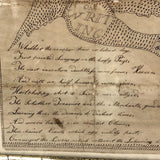 On Writing, Marvelous Early 19th C. Ink Drawing with Poem in Period Frame