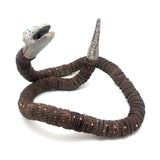 SOLD Old Folk Art Bottle Cap Snake with Carved Wood Head and Tail and Polka Dots