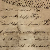 On Writing, Marvelous Early 19th C. Ink Drawing with Poem in Period Frame