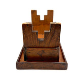 Wonderful Antique Folk Art Parquetry Stool with Delights Everywhere