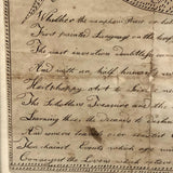 On Writing, Marvelous Early 19th C. Ink Drawing with Poem in Period Frame